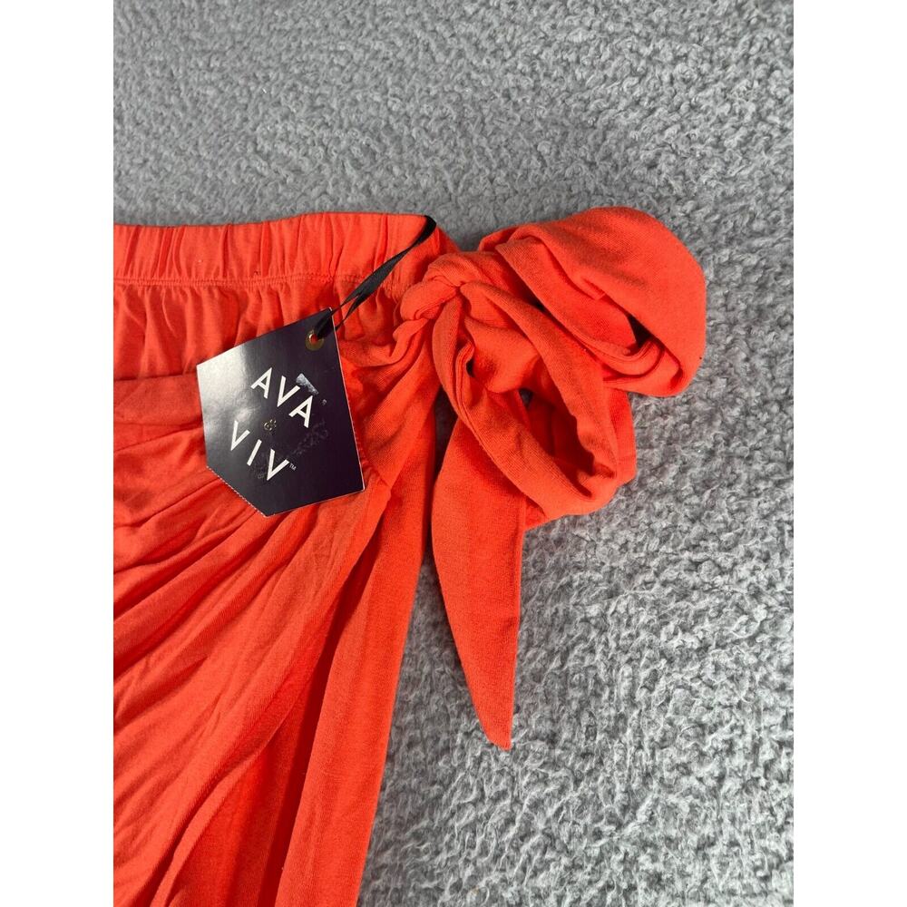 Ava & Viv Skirt Womens 2X Orange Stretch Waist Layered Flowy NWT - Picture 4 of 11
